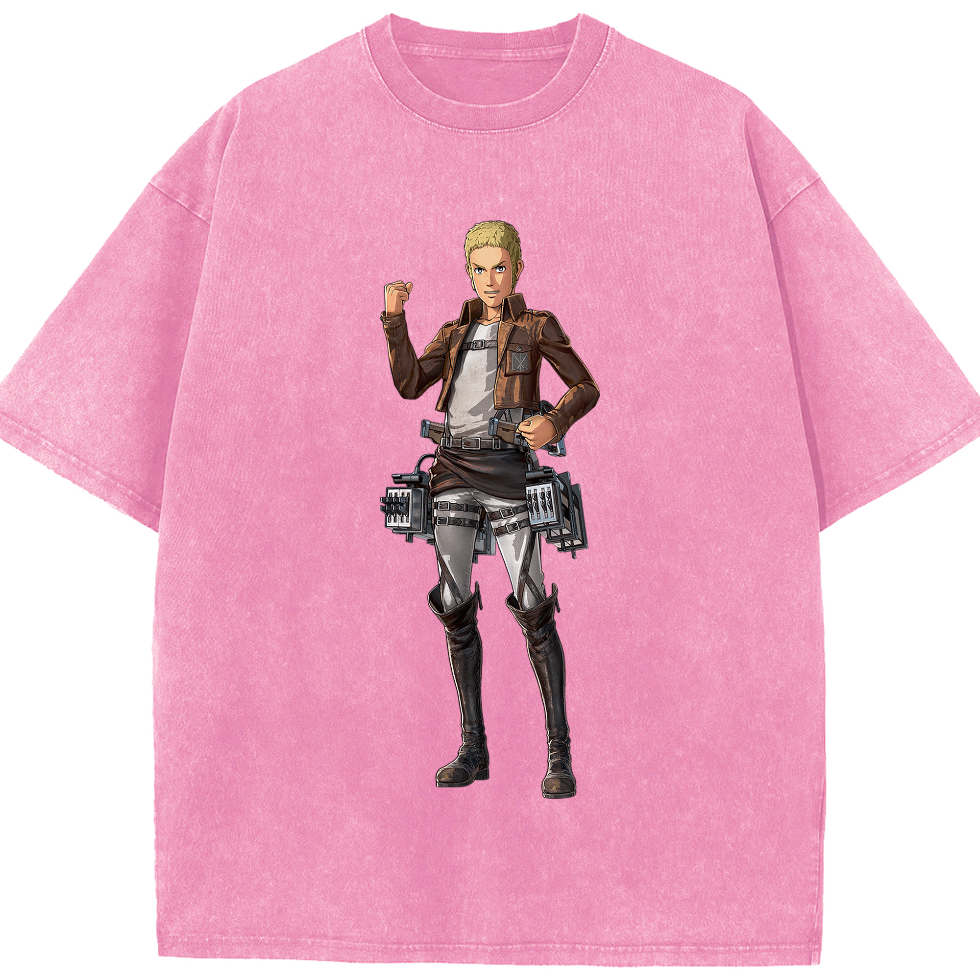 （画像用） 進撃の巨人 ライナー・ブラウン Attack on Titan Reiner Braun 綿100% ヴィンテージ風 半袖Tシャツ（フロントプリント）